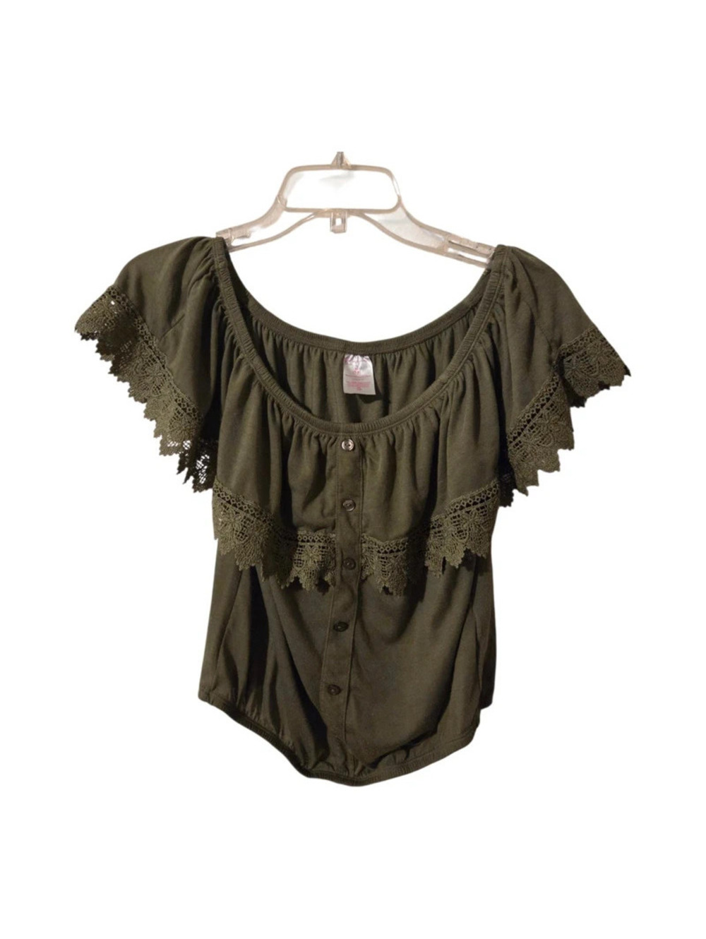 No boundaries green off shoulder blouse